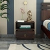 Kaka Solid Wood Bedside Table in Walnut Finish