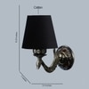 Devansh Metal Electric Wall Light in Antique Gold Colour with Black Shade Count of 1 Light