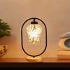 Devansh Multicolor Glass Wooden & Iron  Table Lamp -17 Inch Height  -Apl