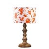 Devansh Multicolor Cotton Table Lamp With  Wood Natural Base (7X7X15.5 Inches)-14