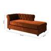 Ease Velvet Chaise Launger in Brown Colour