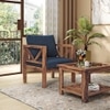 Alden 1 Seater Wooden Sofa in Indigo Blue Honduras Colour