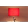 Maja Red Fabric Floor Lamp with Black Iron Base