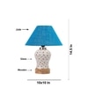 Devansh Conical Turquoise Jute Shade Lamp With Wood & Mosaic Glass Base For Decoration/Office/Home/Gifting/Study For Decoration/Office/Home/Gifting/Study -(10X10X14.5) Inches -A