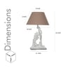 Sabre Distress White Wood Table Lamp With White Shade