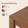 Striado Rectangular Solid Wood Coffee Table In Amber Walnut Finish