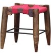 Yonnet Sheesham Wood Seating Stool In Brown & Black Colour