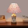 Devansh Conical Multi Cotton Shade Lamp With Wood & Mosaic Glass Base For Decoration/Office/Home/Gifting/Study For Decoration/Office/Home/Gifting/Study -(10X10X14.5) Inches -A