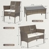 Carry Bird Wicker Patio Furniture Accessorie 4 Seater Sets In Grey And Beige Colour