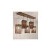 Trikona 5 Series Brown Solid Wood Cluster Hanging Light