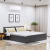 Hexa Engineered Wood Modern Queen Bed With Headboard With Storage In Frosty White And Giant Wood