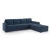 Apollo Compact Sofa (Colour : Lapis Blue, Cushion : Hard, Back Type : Regular, Seating Capacity : Right Aligned 3 Seater + Right Aligned Chaise + Ottoman)