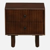 Fiora Solid Wood Bedside Table in Tobacco Finish