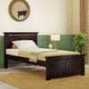 Fidora Solid Wood Single Size Non Storage Bed in Mahogany Finish