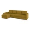 Apollo Compact Fabric Sectional Compact Sofa (Colour : Olive Green, Cushion : Soft, Back Type : Regular, Seating Capacity : Left Aligned 3 Seater + Left Aligned Chaise)