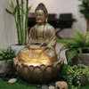Golden Fiber Glass Gage Lotus Buddha Indoor Water Fountain
