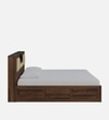 Kambry Solid Wood Queen  Size Upholstered Bed With Box Storage (Provincial Teak Finish)
