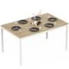 Holven 6 Seater Rectangular Dining Table European oak & white