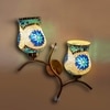 Devansh Metal Electric Wall Light in Gold Colour with Multi Shade Count of 2 Lights