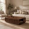 Alderley Sheesham Wood Arched Fluted Coffee Table in Walnut Finish