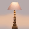Devansh Grey Cotton Table Lamp With  Wood Natural Base (10X10X21 Inches)-32