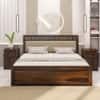Vrinda Solid Wood Queen  Size Bed With Hydraulic Storage (Provincial Teak Finish)