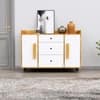 Hexa Red Multipurpose Storage Cabinet With 3 Drawer 2 Door in Giant Wood And Frosty White Colour