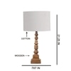 Devansh Grey Cotton Table Lamp With  Wood Natural Base (7X7X21.25 Inches)-7