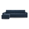 Apollo Fabric Sectional Sofa (Colour : Lapis Blue, Cushion : Soft, Back Type : Regular, Seating Capacity : Left Aligned 3 Seater + Left Aligned Chaise + Ottoman)