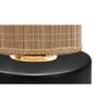 Noe Beige Bamboo Shade Table Lamp with Black Iron Base