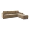 Apollo Sofa (Colour : Fawn Velvet, Cushion : Hard, Back Type : Regular, Seating Capacity : Right Aligned 3 Seater + Right Aligned Chaise)