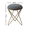 Quad Fabric Cross Metallic Stool in Blue Color