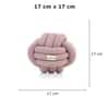 Knotty Combed Cotton Knitted Decorative Aubergine Knot Pillow 7 x 7 Inches