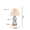 Devansh Off-White Cotton Shade Curtain Lamp With Wood & Mosaic Glass Base For Decoration/Office/Home/Gifting/Study For Decoration/Office/Home/Gifting/Study