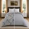 Grey Floral 300 GSM Cotton Double Bed Size Comforter from Threads