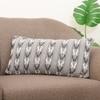 Margot Grey Cotton Knitted Cushion Cover 12X20 Inches