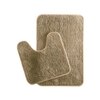 Luxe Home Polyester Newman Contour Bath Mat Set of 2 (Beige 45x75 cm & 40x45)
