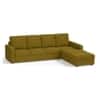 Apollo Sofa (Colour : Olive Green, Cushion : Soft, Back Type : High Back, Seating Capacity : Right Aligned 3 Seater + Right Aligned Chaise + Ottoman)