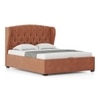 Holmebrook Upholstered Storage Bed In Hydraulic in Queen Size with Tan Leatherette Colour