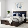 Fiora Box Storage Solid Wood Bed King Size in Rose Wood Finish