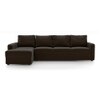 Apollo Compact Sofa (Colour : Chocolate, Cushion : Hard, Seating Capacity : Left Aligned 3 Seater + Left Aligned Chaise + Ottoman)