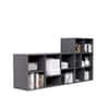Hexa Engineered Wood Bookshelf Multipurpose Storage Rack in Slate Grey Colour