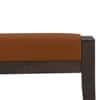 Ibha Solid Wood Entryway Bench In Dark Chestnut Finish with Nappa Tan Leatherette Colour