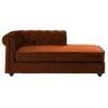 Ease Velvet Chaise Launger in Brown Colour
