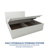 Virabhad Engineered Wood Queen  Size Bed With Hydraulic Storage (Melamine Finish, White Colour)