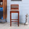 Shaurya Sheesham Wood Bar Chair in Honey Oak Finish