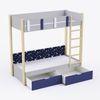 Pine Tree Single Size Bunk Bed In Silver Grey Colour