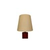 Cedar Brown Wooden Table Lamp with White Fabric Lampshade