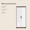 Miller 2 Door Wardrobe With Mirror and Lock in Two Tone Finish