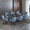 Aeris Ceramic 6 to 8 Seater Extendable Dining Table With Set of 3 Selene Dining Chair